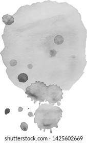 Gray watercolor splash. Grunge element for paper design. 