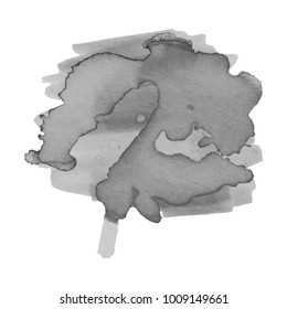 Gray watercolor stain with splash