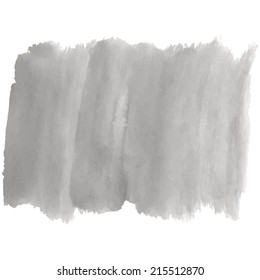 Gray watercolor texture for background design. Vector illustration.