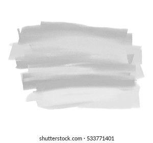 Gray watercolor wet brush paint isolated striped vector stain on white background for text design, web, print. Aquarelle abstract dark color hand drawn paper texture stylized element for wallpaper