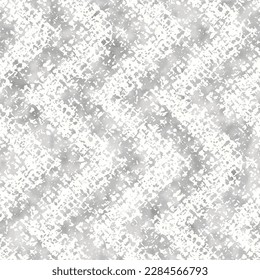 Gray Watercolor-Dyed Effect Mottled Textured Zigzag Pattern