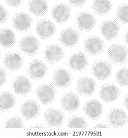 Gray Watercolor-Dyed Effect Textured Halftone Dots Pattern