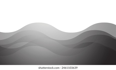 Gray wave background vector image for wallpaper or backdrop