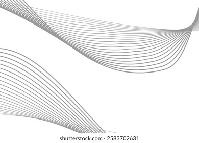 Gray wave curve lines abstract background with flowing particles eps 10
