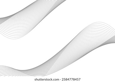 Gray wave curve lines abstract background with flowing particles eps 10
