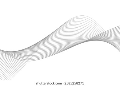 Gray wave curve lines abstract background with flowing particles eps 10