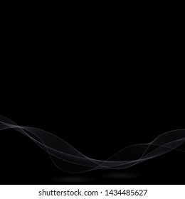gray wave on a black background. abstract vector illustration