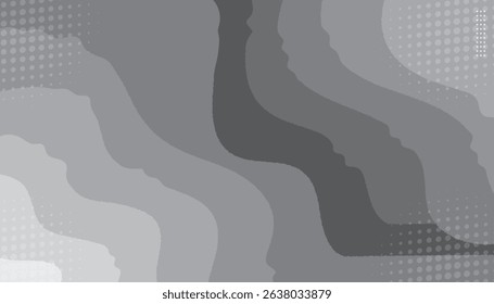 Gray waves pattern with texture. Vector background for poster covers, social networks. interior decor