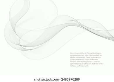 Gray wavy flow. Abstract wave background.