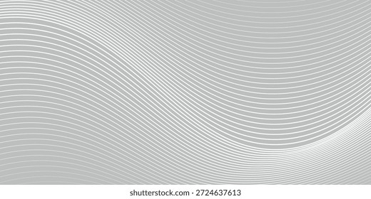 Fondo de línea ondulada gris con un gradiente suave. El fondo presenta un patrón fluido con gris y blanco, creando una textura serena. 