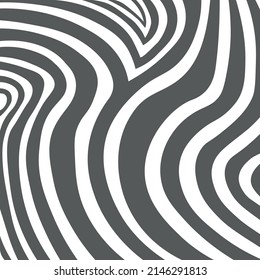 Gray wavy lines on white background - Vector illustration