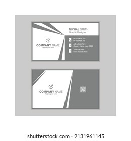 Tarjeta de negocio vectorial ondulado gris con blanco