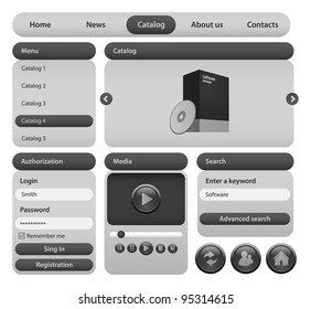 Gray Web Design Elements