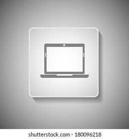 Gray web icon  Vector illustration of laptop icon 