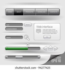 Gray Web UI Elements Design