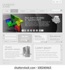 Gray Website Template 960 Grid.