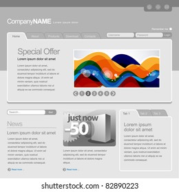 Gray Website Template 960 Grid