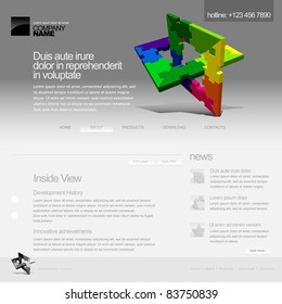 Gray Website Template 960 Grid. About page