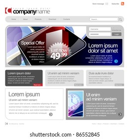 Gray Website Template 960 Grid.