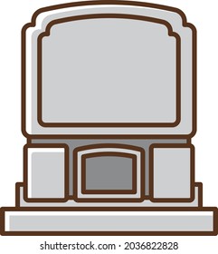 Gray Western tombstone seen from the front.