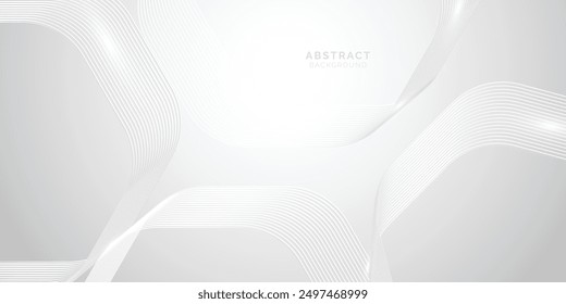 Gray and white abstract background design with dynamic waves effect concept of digital futuristic technology vector illustrations. vector Grey white background.