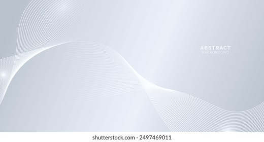 Gray and white abstract background design with dynamic waves effect concept of digital futuristic technology vector illustrations. vector Grey white background.