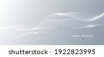 Gray and white abstract background with flowing particles. Digital future technology concept. vector illustration.