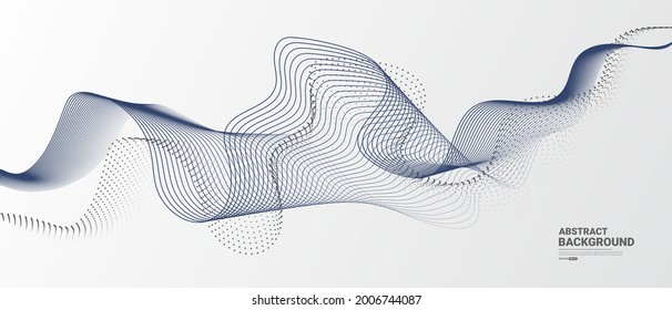Gray and white abstract background with flowing particles. Digital future technology concept. vector illustration.	

