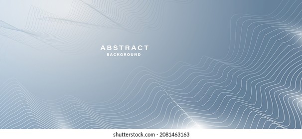 Gray and white abstract background with flowing particles. Digital future technology concept. vector illustration.