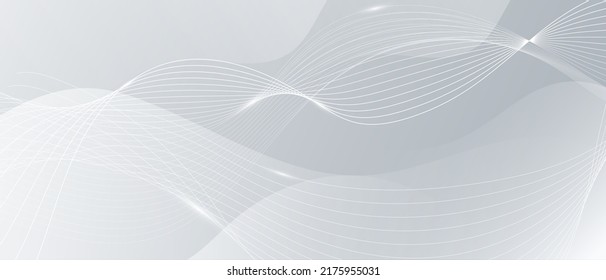 Fondo abstracto gris y blanco con partículas fluidas. Concepto de tecnología digital para el futuro. ilustración vectorial.	