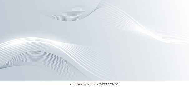 Gray and white abstract background with flowing particles. Digital future technology concept. vector illustration.