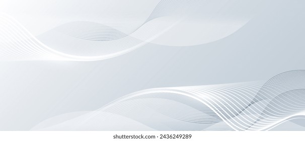 Gray and white abstract background with flowing particles. Digital future technology concept. vector illustration.