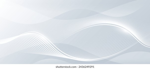 Gray and white abstract background with flowing particles. Digital future technology concept. vector illustration.