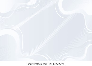 Gray and white abstract background with flowing particles. Digital future technology concept. vector illustration.