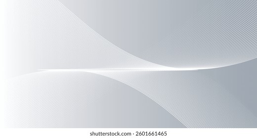 Gray and white abstract background with flowing particles. Digital future technology concept. vector illustration.