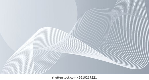 Gray and white abstract background with flowing particles. Digital future technology concept. vector illustration.	
