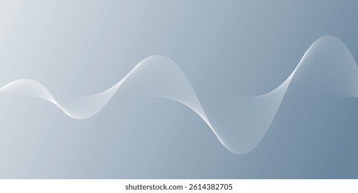 Gray and white abstract background with flowing particles. Digital future technology concept. vector illustration.