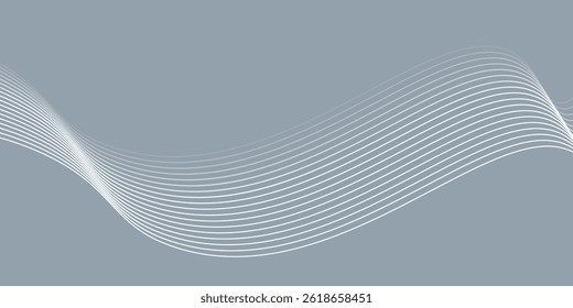 Gray and white abstract background with flowing particles. Digital future technology concept. background illiustration eps10