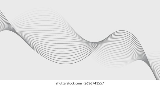 Gray and white abstract background with flowing particles. Digital future technology concept. vector illustration.