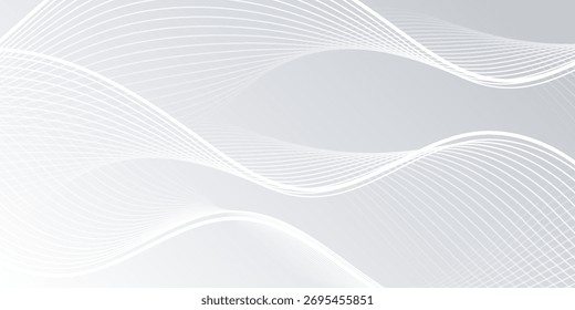 Fondo abstracto gris y blanco Ilustración vectorial moderna. fondo blanco degradado abstracto con línea ondulada.