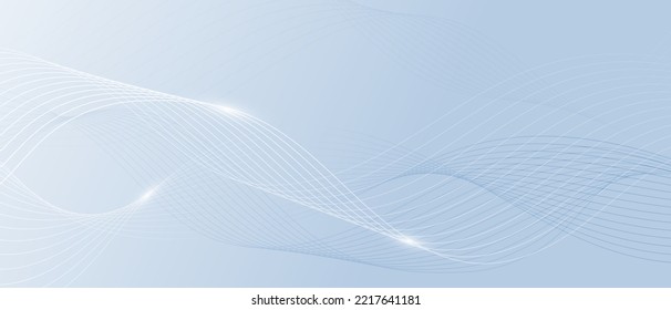 Gray and white abstract background with wavy lines. Digital future technology concept. vector illustration.