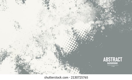 Gray and white abstract grunge background with halftone style.