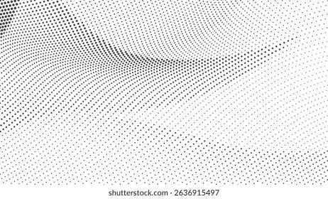 Gray and White Abstract Halftone Dot Wave Pattern Background for Modern and Minimalist Designs