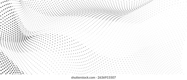Gray and White Abstract Halftone Dot Wave Pattern Background for Modern and Minimalist Designs