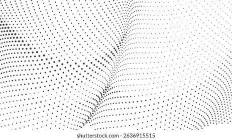 Gray and White Abstract Halftone Dot Wave Pattern Background for Modern and Minimalist Designs