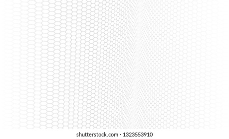 Gray And White Abstract Halftone Perspective Background. EPS10 Vector