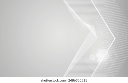 Graue und weiße abstrakte Linien Kurventechnik Vektorgrafik Banner Hintergrunddesign