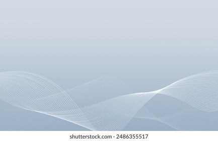 Gray and white abstract lines curve technology vector banner background design