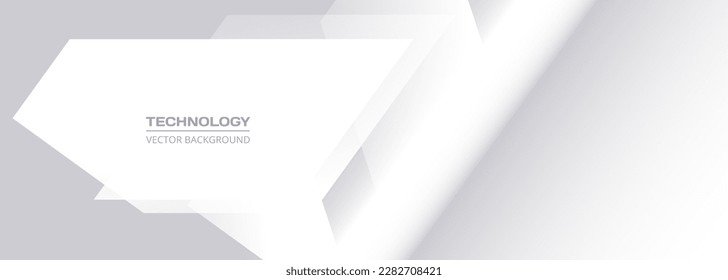 Diseño de pancartas modernas abstractas en blanco y gris. Antecedentes abstractos de la tecnología de ancho blanco y gris. Ilustración del vector