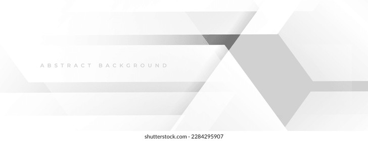 Gray and white abstract modern banner design. White and grey wide technology abstract background. Vector illustration